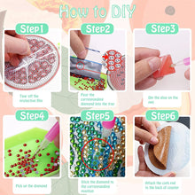 Load image into Gallery viewer, 6/8/10PCS Special Shape Diamond Painting Art Coaster Kit with Holder Cartoon Cat
