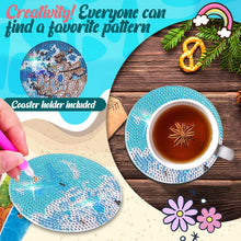 Load image into Gallery viewer, 6/8/10PCS Special Shape Diamond Painting Art Coaster Kit with Holder Cartoon Cat
