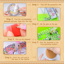 Load image into Gallery viewer, 6/8/10PCS Special Shape Diamond Painting Art Coaster Kit with Holder Cartoon Cat
