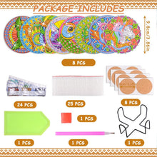 Load image into Gallery viewer, 6/8/10PCS Special Shape Diamond Painting Art Coaster Kit with Holder Cartoon Cat
