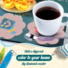 Load image into Gallery viewer, 6/8/10PCS Special Shape Diamond Painting Art Coaster Kit with Holder Cartoon Cat
