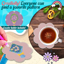 Load image into Gallery viewer, 6/8/10PCS Special Shape Diamond Painting Art Coaster Kit with Holder Cartoon Cat
