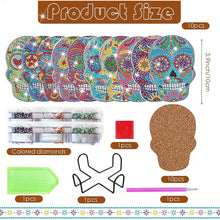 Load image into Gallery viewer, 6/8/10PCS Special Shape Diamond Painting Art Coaster Kit with Holder Cartoon Cat
