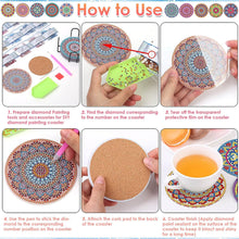 Load image into Gallery viewer, 6/8/10PCS Special Shape Diamond Painting Art Coaster Kit with Holder Cartoon Cat
