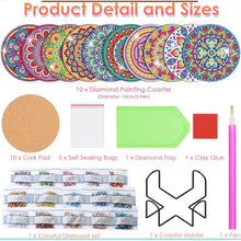 Load image into Gallery viewer, 6/8/10PCS Special Shape Diamond Painting Art Coaster Kit with Holder Cartoon Cat
