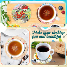 Load image into Gallery viewer, 8/10PCS Diamond Painting Art Coaster Kit with Holder Bikes Sunrise Flower Kobold
