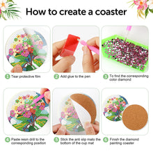 Load image into Gallery viewer, Wooden Diamond Painting Art Coaster Kit with Holder (8PCS Flower)
