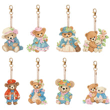 Load image into Gallery viewer, 8PCS Diamond Painting Keychains Special Shape Double Sided Diamond Art Ornaments
