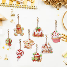Load image into Gallery viewer, 8PCS Diamond Painting Keychains Special Shape Double Sided Diamond Art Ornaments
