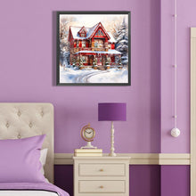 Load image into Gallery viewer, Diamond Painting - Full Round - christmas red house in snow (40*40CM)
