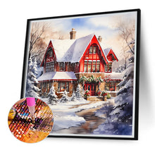 Load image into Gallery viewer, Diamond Painting - Full Round - christmas red house in snow (40*40CM)

