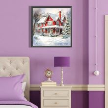 Load image into Gallery viewer, Diamond Painting - Full Round - Christmas red house in the snow (40*40CM)
