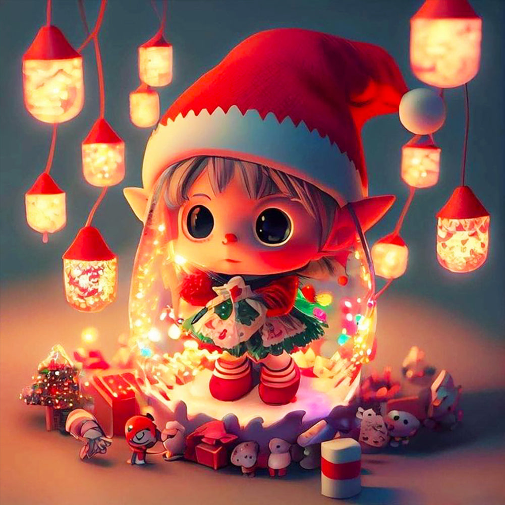 Diamond Painting - Full Round - Christmas elf boy (40*40CM)