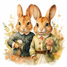 Load image into Gallery viewer, Diamond Painting - Full Round - two rabbits (40*40CM)

