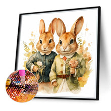 Load image into Gallery viewer, Diamond Painting - Full Round - two rabbits (40*40CM)
