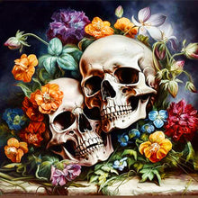 Load image into Gallery viewer, Diamond Painting - Full Round - Bouquet Skull Girl (40*40CM)
