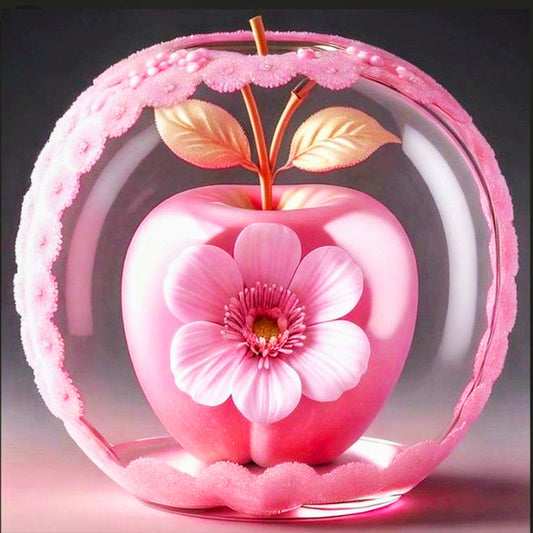 Diamond Painting - Full Round - Pink Crystal Apple ¡¤ Christmas Eve (40*40CM)