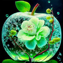 Load image into Gallery viewer, Diamond Painting - Full Round - Green Crystal Apple¡¤Christmas Eve (40*40CM)
