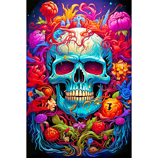 Diamond Painting - Full Round - flower skull (40*60CM)