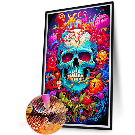 Diamond Painting - Full Round - flower skull (40*60CM)