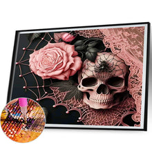 Load image into Gallery viewer, Diamond Painting - Full Round - gentleman skull with pink roses (50*60CM)
