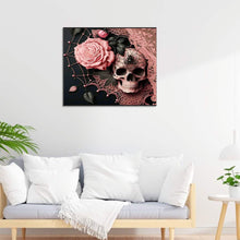 Load image into Gallery viewer, Diamond Painting - Full Round - gentleman skull with pink roses (50*60CM)
