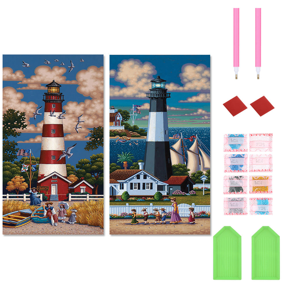 2pcs Diamond Painting Set - lighthouse (30*60CM)