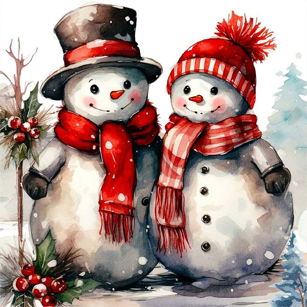 Diamond Painting - Full Round - Christmas snowman (40*40CM)