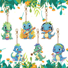 Load image into Gallery viewer, 6PCS Diamond Painting Keychains Double Sided Full Drill Keyring (Dinosaurs)
