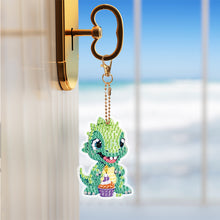 Load image into Gallery viewer, 6PCS Diamond Painting Keychains Double Sided Full Drill Keyring (Dinosaurs)

