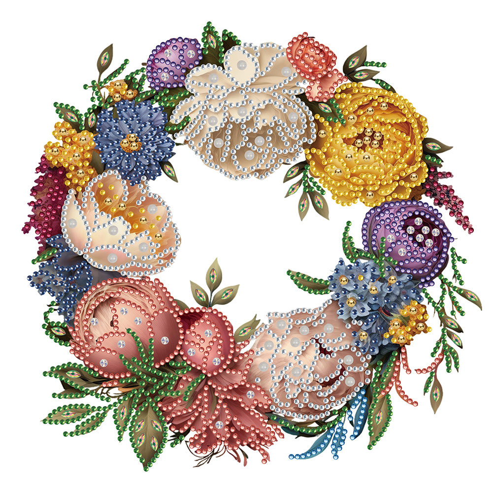Diamond Painting - Partial Special Shaped - flower garland (30*30CM)