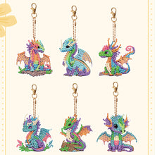 Load image into Gallery viewer, 6PCS Rhinestone Painting Pendant Ornament Double Sided Diamond Painting Keychain
