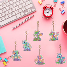 Load image into Gallery viewer, 6PCS Rhinestone Painting Pendant Ornament Double Sided Diamond Painting Keychain
