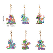 Load image into Gallery viewer, 6PCS Rhinestone Painting Pendant Ornament Double Sided Diamond Painting Keychain
