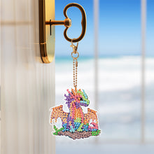 Load image into Gallery viewer, 6PCS Rhinestone Painting Pendant Ornament Double Sided Diamond Painting Keychain
