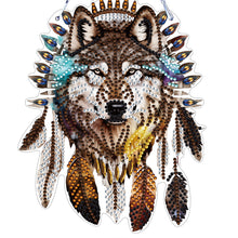 Load image into Gallery viewer, Special Shape DIY Diamond Painting Ornaments Wolf Head Full Drill Art Kit (#5)
