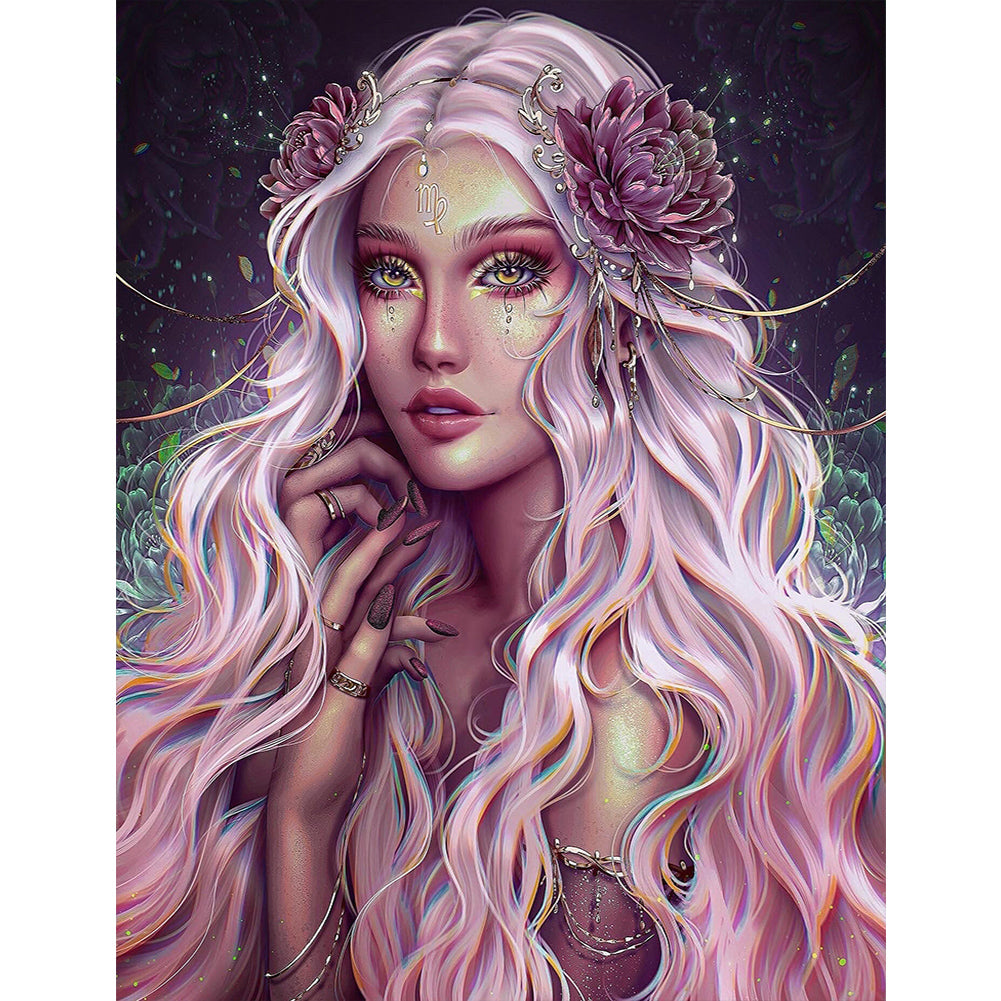 Diamond Painting - Full Round - Virgo girl (50*60CM)