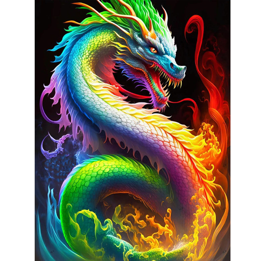 Diamond Painting - Full Round - Colorful dragon (30*40CM)