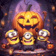 Load image into Gallery viewer, Diamond Painting - Full Round - Minions and Jack-O-Lanterns (40*40CM)
