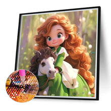 Load image into Gallery viewer, Diamond Painting - Full Round - Little girl riding a horse (40*40CM)
