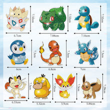 Load image into Gallery viewer, 10PCS Diamond Art Keyring Pokemon Double Sided for Adult Kid Purse Handbag Decor
