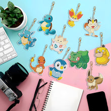 Load image into Gallery viewer, 10PCS Diamond Art Keyring Pokemon Double Sided for Adult Kid Purse Handbag Decor
