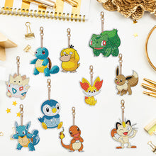 Load image into Gallery viewer, 10PCS Diamond Art Keyring Pokemon Double Sided for Adult Kid Purse Handbag Decor

