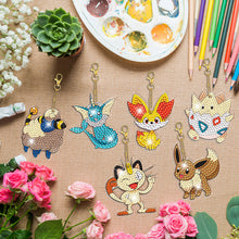 Load image into Gallery viewer, 10PCS Diamond Art Keyring Pokemon Double Sided for Adult Kid Purse Handbag Decor
