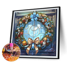Load image into Gallery viewer, 4pcs Diamond Painting Set - Christmas wreath glass art (30*30CM)
