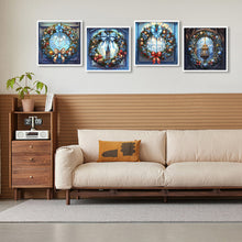 Load image into Gallery viewer, 4pcs Diamond Painting Set - Christmas wreath glass art (30*30CM)
