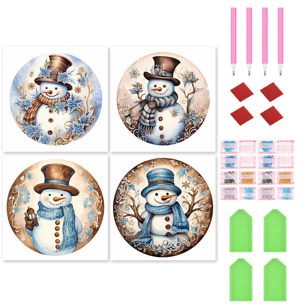4pcs Diamond Painting Set - snowman (30*30CM)