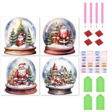 Load image into Gallery viewer, 4pcs Diamond Painting Set - Santa Claus crystal ball (30*30CM)
