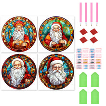 Load image into Gallery viewer, 4pcs Diamond Painting Set - Santa Claus glass painting (30*30CM)
