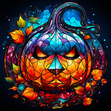 Load image into Gallery viewer, 4pcs Diamond Painting Set - Halloween Pumpkin Glass Painting (30*30CM)
